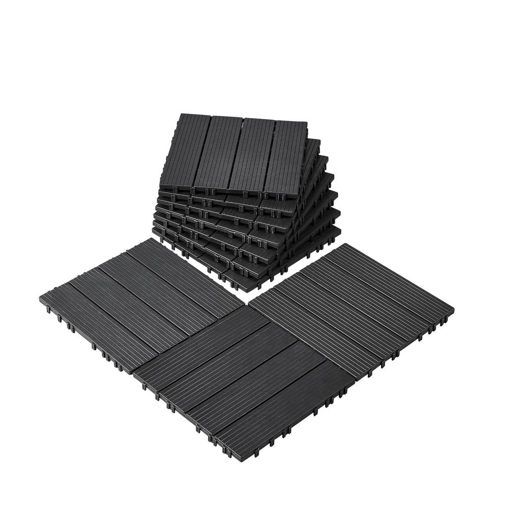 VEVOR Interlocking Deck Tiles, 10 Pack,12"x12" 10 Sq. Ft Plastic Waterproof Outdoor Flooring All Weather Use