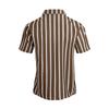 Summer 2026 Men's Slim Fit Short Sleeve Shirt Collared Striped Beachwear Casual Fashion European Style
