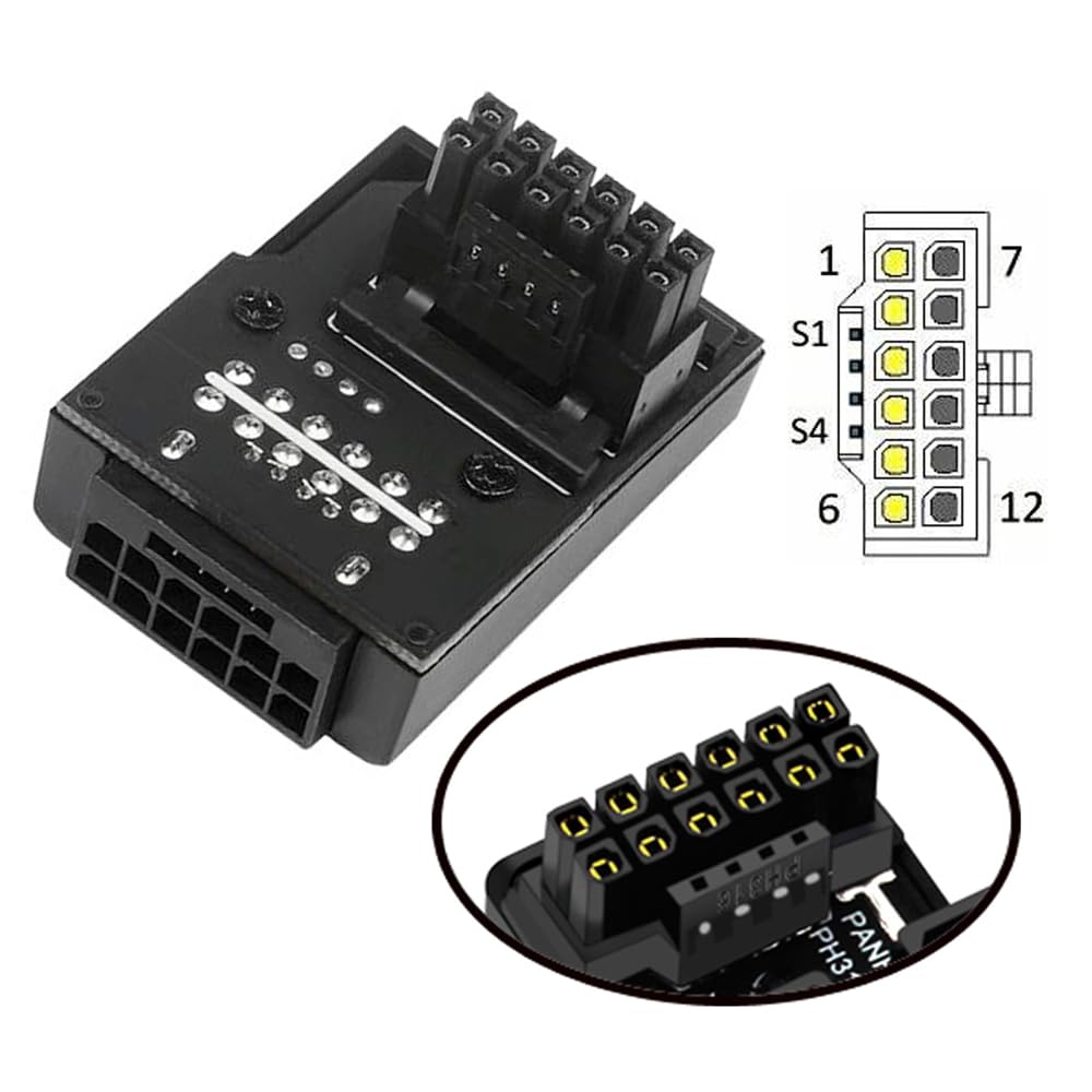 Cablecc 12VHPWR Male To Female Adapter Power Modular Extension Down Angle 90 Degree for 3080 3090TI PSU 16 Pin Graphics Card PCI-E 5.0 ATX3.0 12+4P