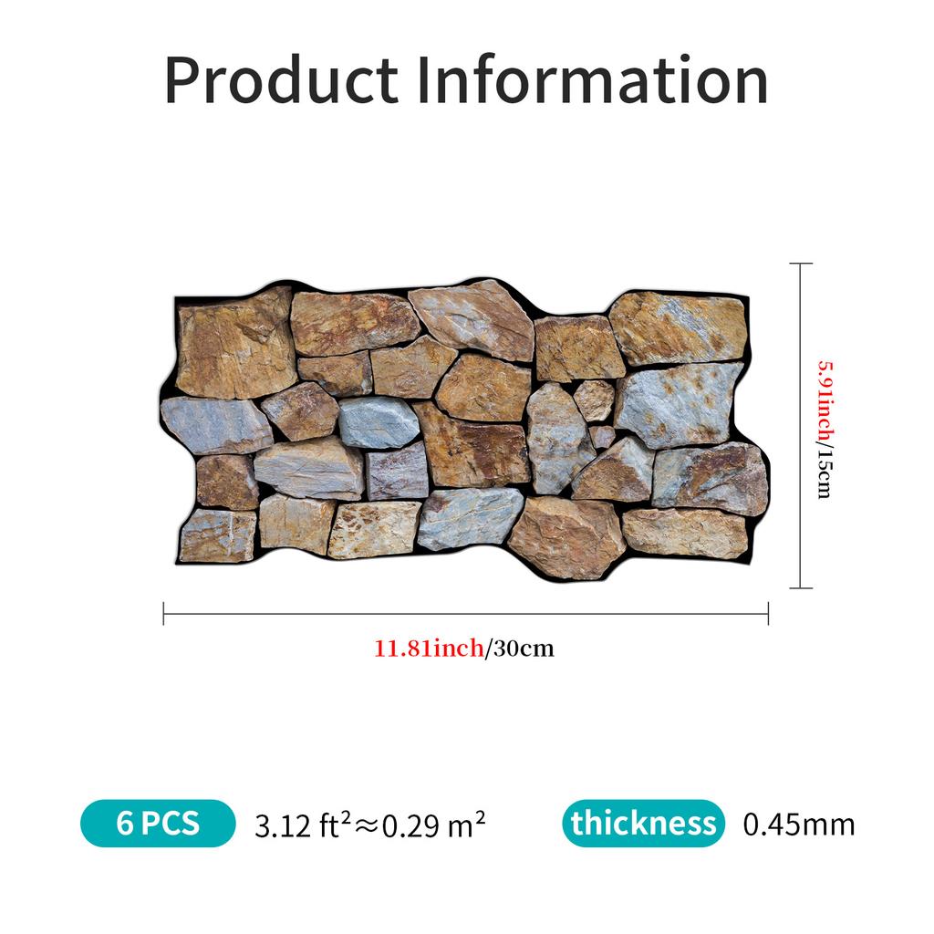 Green Pebble Special-Shaped Retro Tile Sticker, Kitchen And Living Room Self-Adhesive Waterproof Pvc Wall Sticker