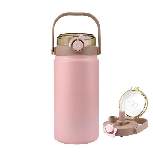 

Rust-Resistant, High-Quality Stainless Steel MYEEDA Water Bottle, 1 Liter, Stainless Steel Thermos with Straw, for Kids and Elementary School Students