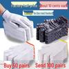 White Cotton Anti-Slip Work Gloves: Durable, Wear-Resistant for Construction, Automotive Repair, and General Labor.