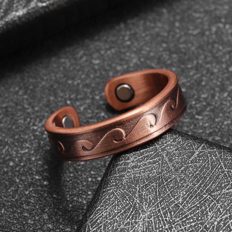טבעת מגנטית נחושת גל רטרו פתיחה יצירתית תכשיטים אביזרים לגברים נשים אופנה רב-תכליתית