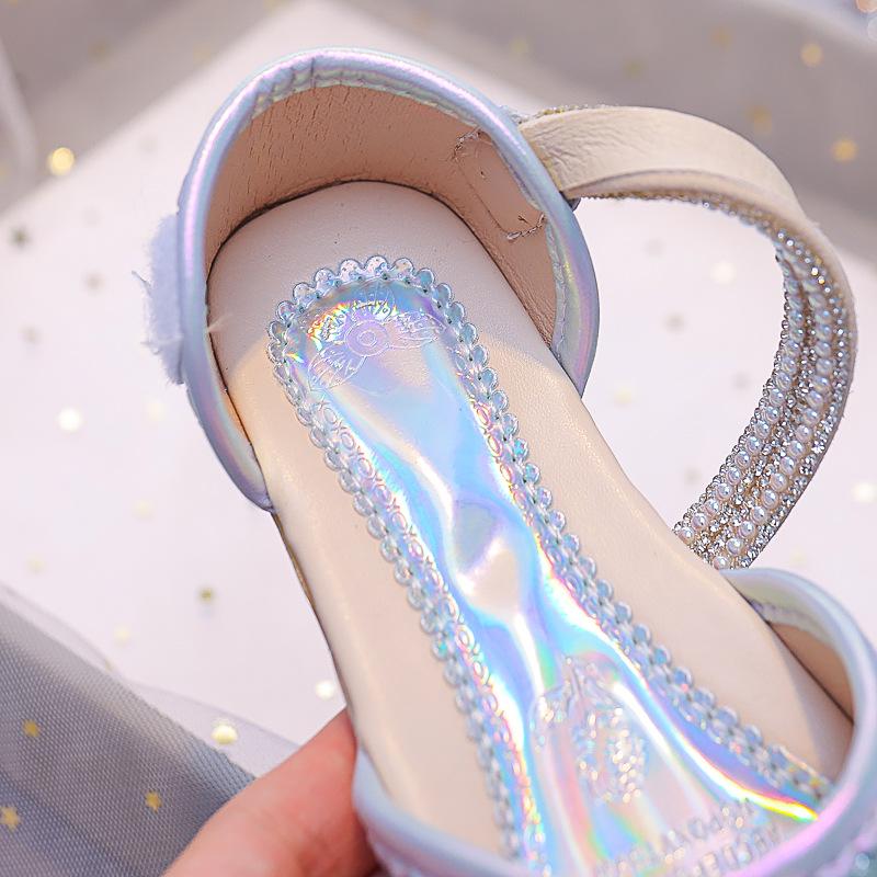 Girls' Rhinestone Sparkly Soft-Soled Sandals - 2025 Summer Princess Dance Shoes