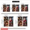 2pcs 2D flat printing Merry Christmas Scene Curtains Santa Claus Christmas Stocking Fireplace Fabric Without Electricity 0 for