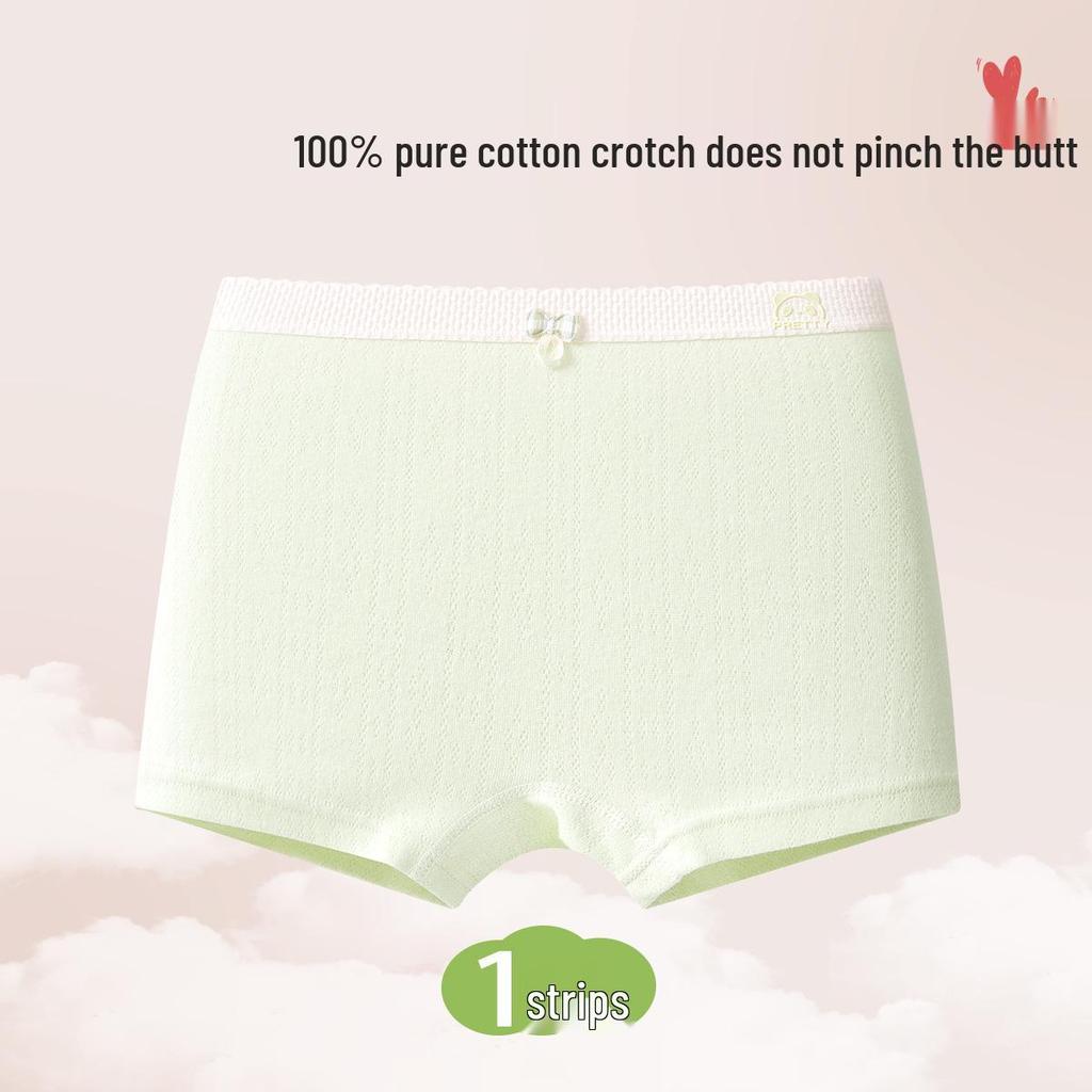 Girls' Antibacterial Cotton Boxer Briefs for Kids, Ages 7-14