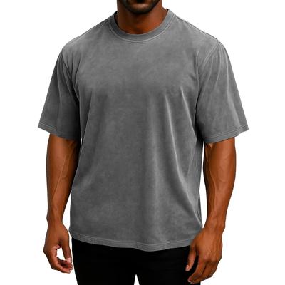 Herren Kurzarm Retro Baumwoll-T-Shirt Locker Halbarm