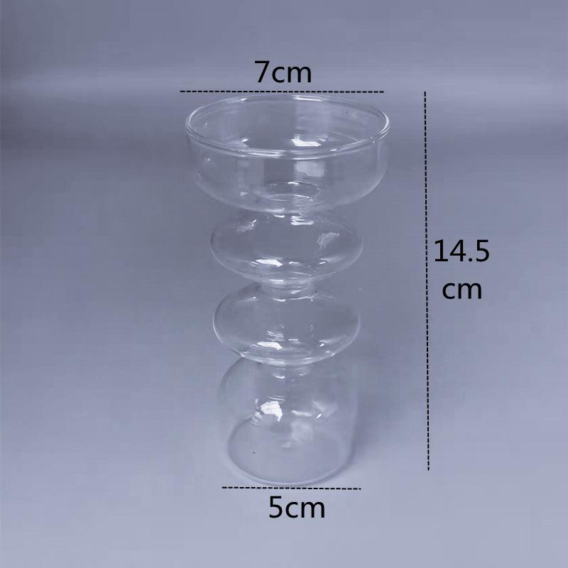 Spherical Spanish Bubble Glass Flower Vase - Transparent, Simple, Decorative Ornament for Home