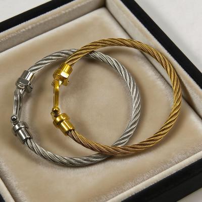 2026 Fashion Trend European and American Horseshoe Magnet Buckle Steel Wire Bracelet Jewelry