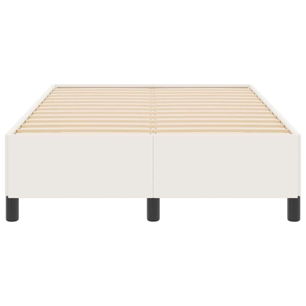Box Spring Bed Cream 120 x 190 cm Corduroy Fabric