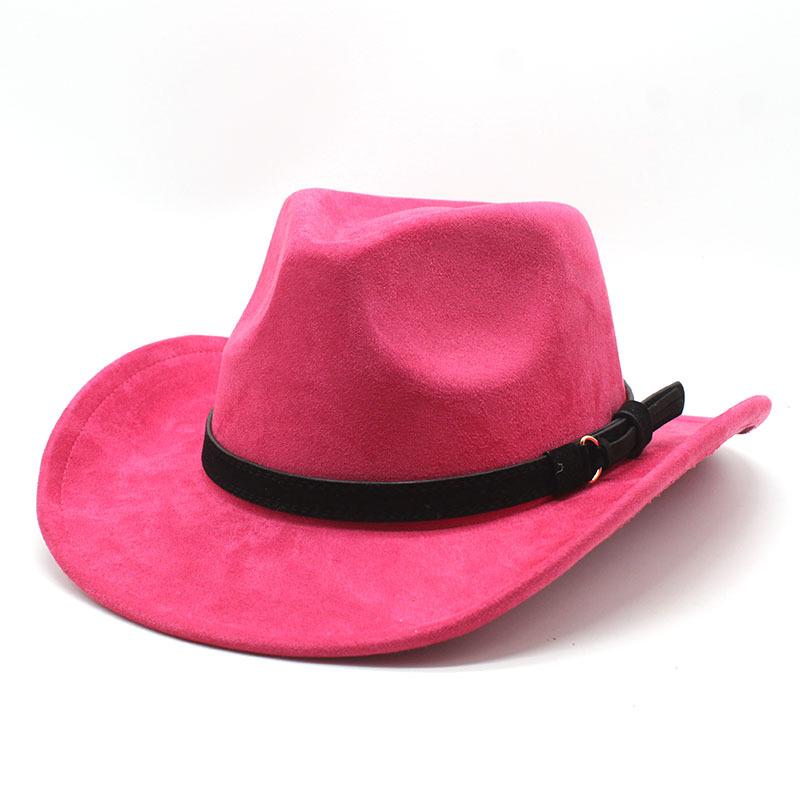 Top Hat Ethnic Style Western Cowboy Top Hat Rolled Brim Vintage Riding Hat Wool Felt Hat