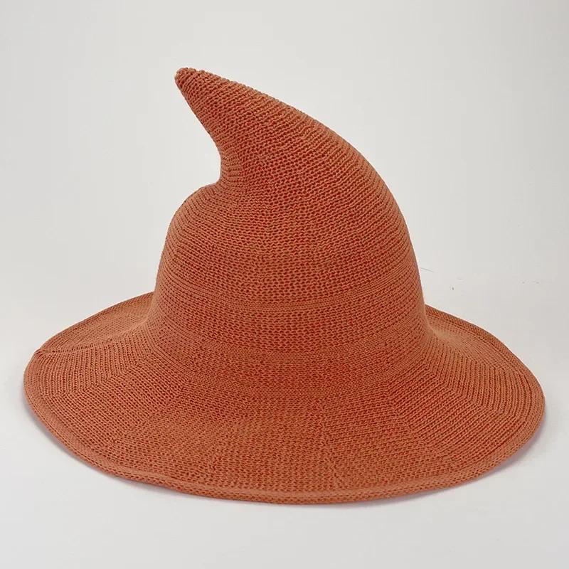 Halloween Vintage Wool Knit Hat Women's Witch Hat Dress Up Party Masquerade Hat Holiday Decoration Accessories