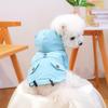Fashion Windproof Dog Hooded Raincoat Two Legged with Zipper Dog Rain Jacket Adjustable Dog Stormcoat Pet Supplies