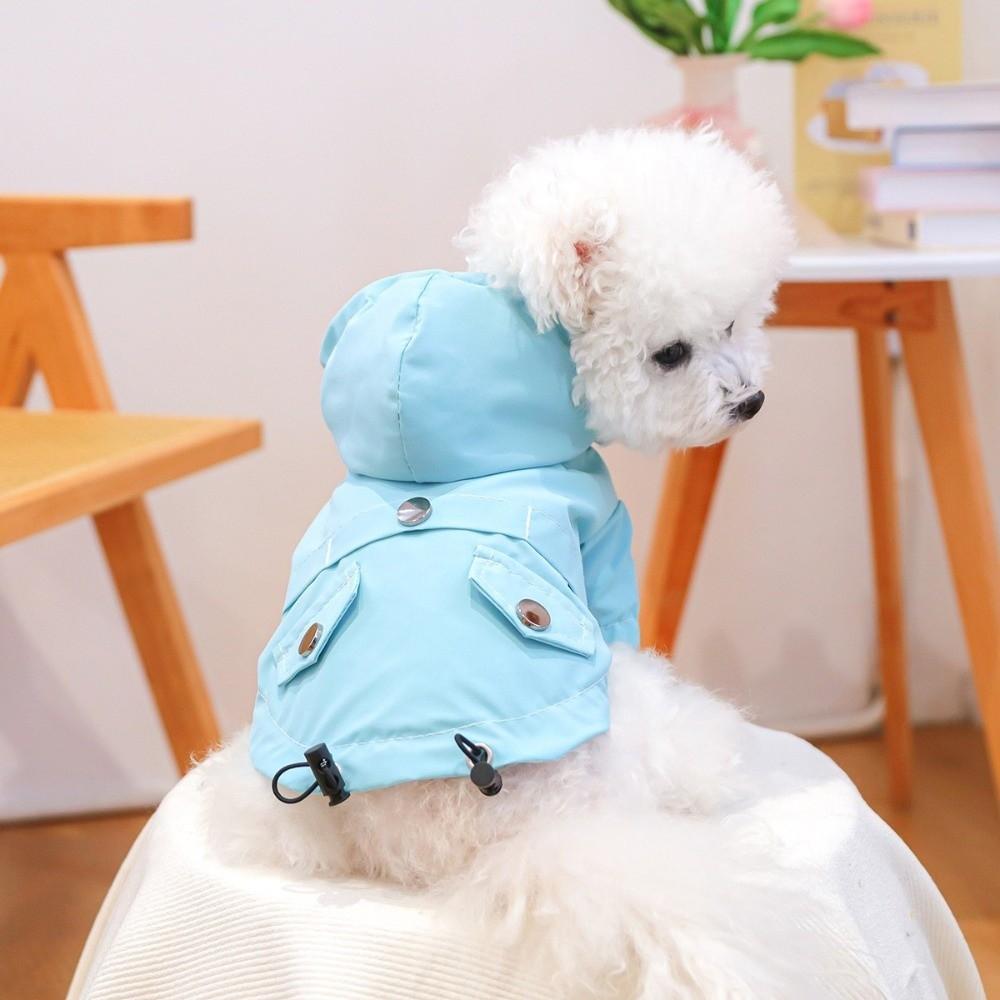 Windproof Dog Hooded Raincoat Two Legged Adjustable Waterproof Dogs Clothes with Zipper Dog Rain Jacket Rainy Day