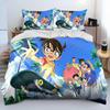Anime Detective Conan Cartoon Bedding Set Duvet Cover Bed Set Quilt Cover Pillowcase Comforter King Queen Size Boys Adult