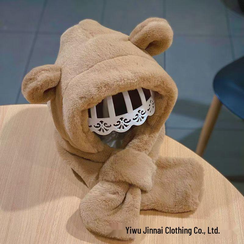 Super Cute Velvet Baby Hat & Scarf Combo - Windproof Ear Protection for Boys & Girls (Autumn/Winter)