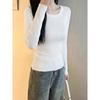 Women's Solid Color Long-Sleeved Slim Fit Round Neck T-Shirt