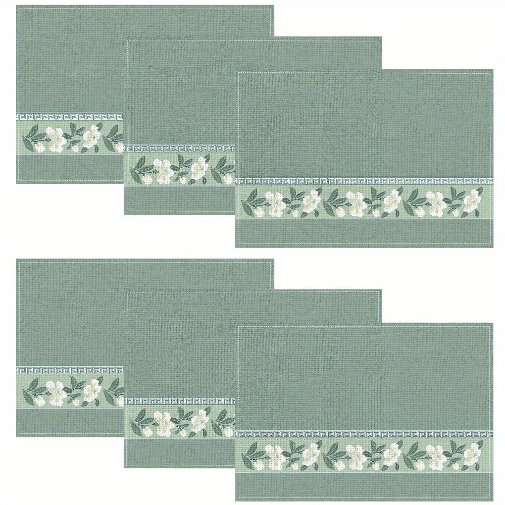 Fresh Floral Woven Placemat Texture Insulated Dining Table Mat Suitable For Home Desktop Decoration Accessories 2PCS