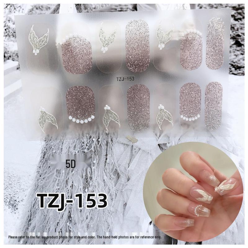 5D Gradient Retro Wearable Nail Art Stickers with Removable Adhesive