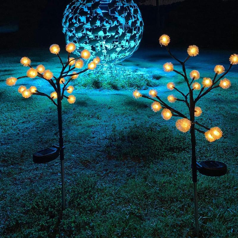 Cross-Border LED Solar Cherry Blossom Firework Lights for Garden and Courtyard Decoration