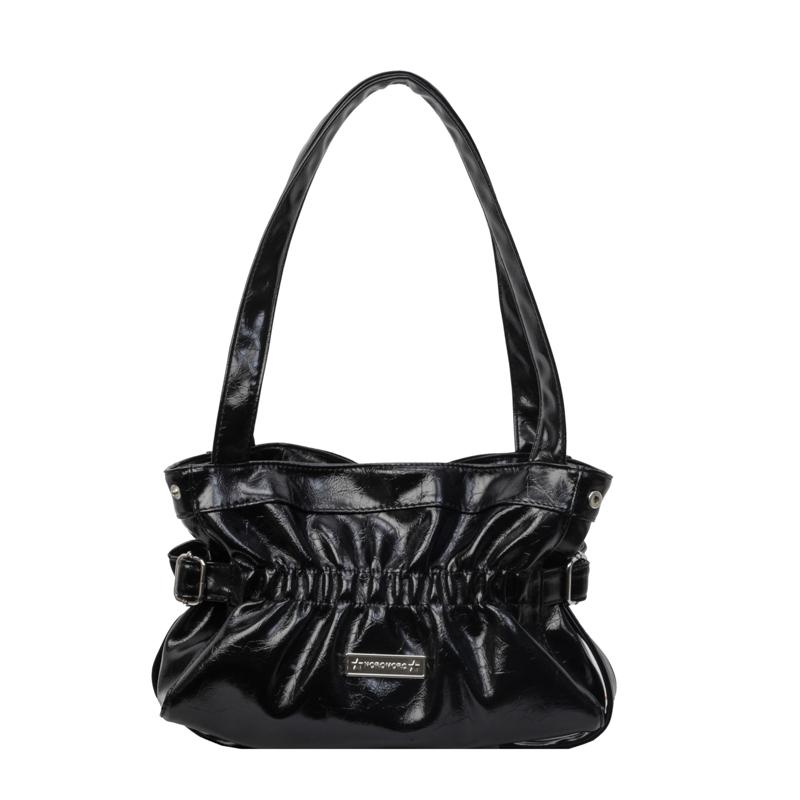 Plissierte Umhängetasche Damen PU Mode Handtasche geraffte solide Unterarmtaschen Hochwertige Tragetasche Luxus Achseltasche Chic Hobo Bag