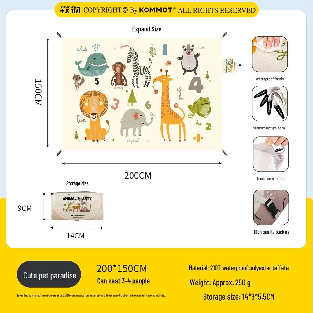 Ultraleichte tragbare wasserdichte Picknickmatte – faltbar und feuchtigkeitsbeständig für Gras und Strand