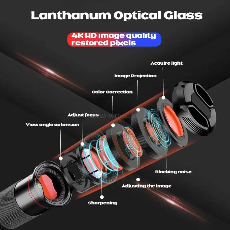 48x Telephoto Zoom Mobile Phone Lens Powerful Monocular Metal Telescope Mobile HD Telephoto Lens With Tripod For Camping