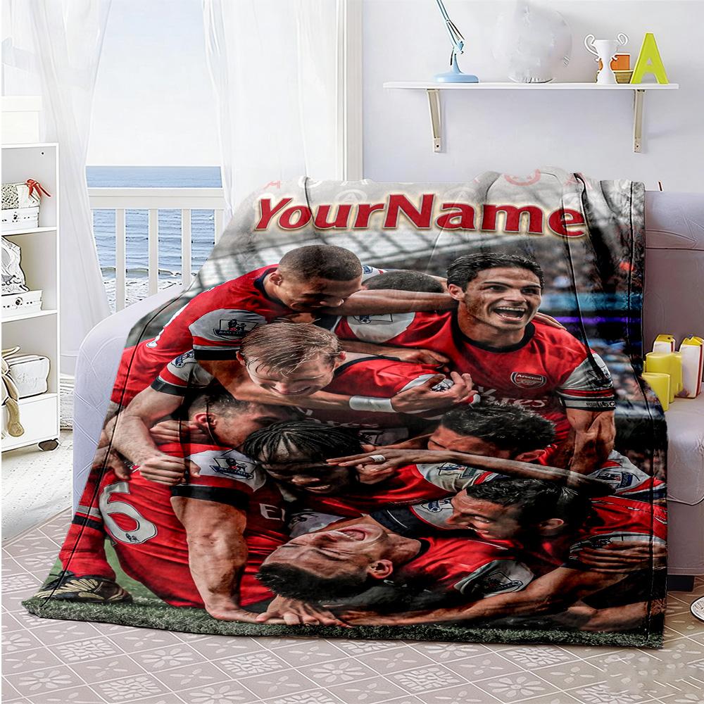 Arsenal Personalized Name Blanket Lightweight Personalized Blanket Warmthful Decor Suitable for Bed Couch Chair Nap Four Seasons Multipurpose