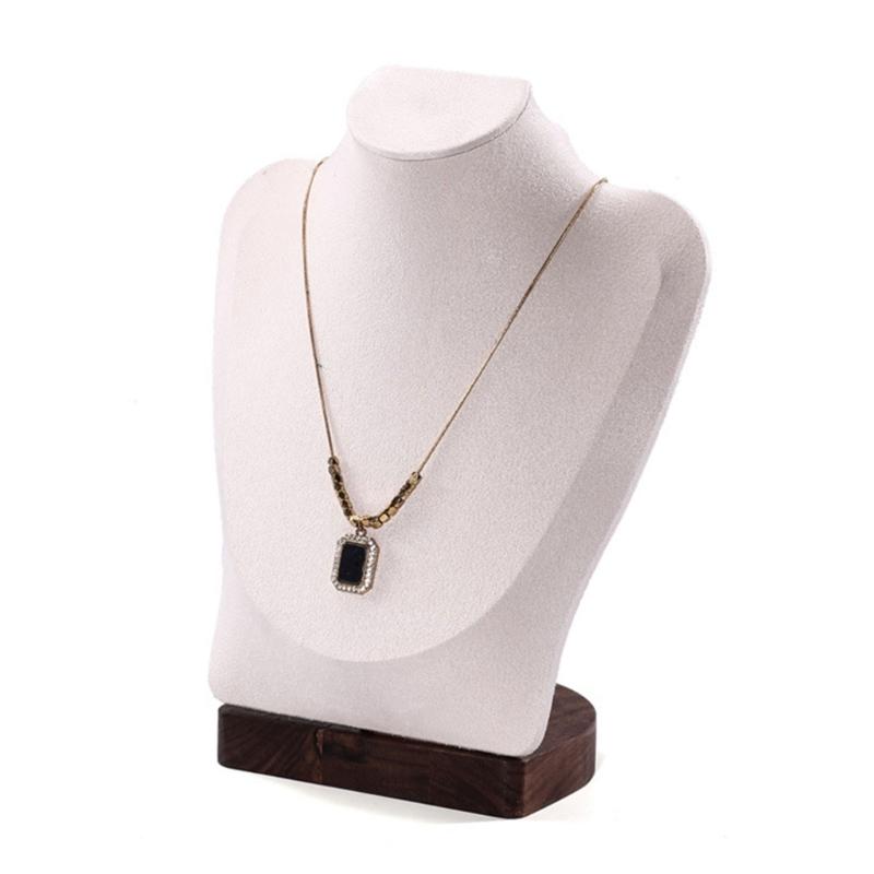 Walnut Wood Jewelry Holder Necklace Display Bust Multifunctional Mannequin Dresser Props for Displaying Necklaces