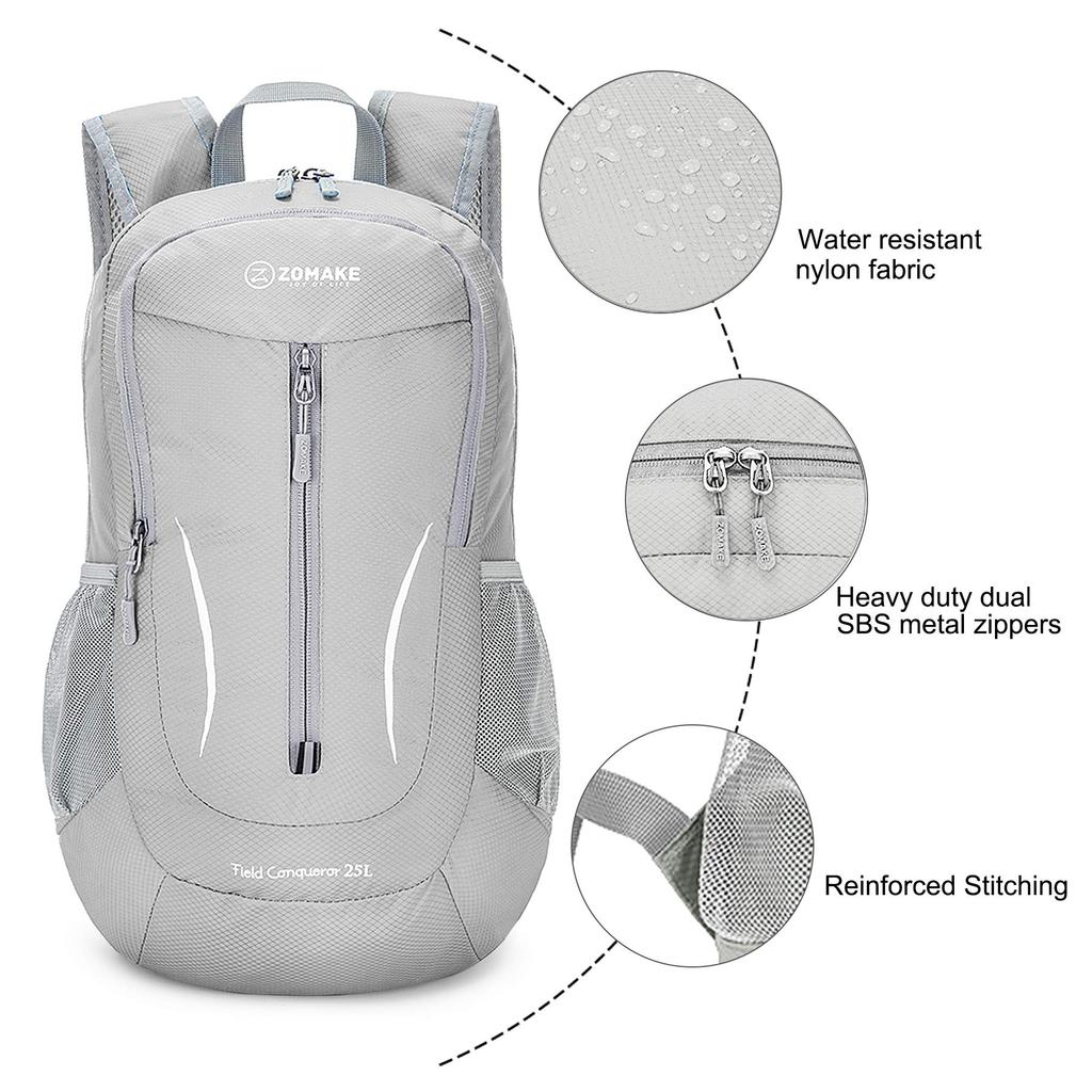 [ZOMAKE] Foldable Backpack 25L Ultralight Compact Waterproof Outdoor Bag Backpack Daypack for Hiking, Camping, Travel, Commuting, School, and