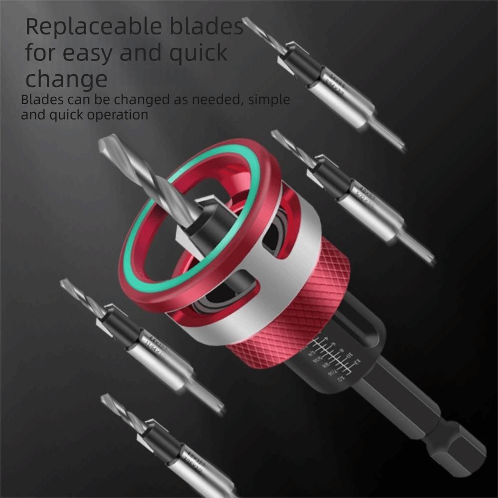 5pcs/box Smooth Drilling Countersink Drill Bit Two-Flute Drill Bit Hidden Screw Installation