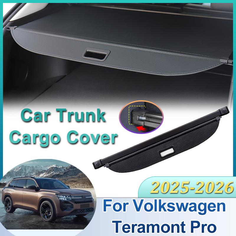For Volkswagen Teramont Pro 2025-2026 Car Trunk Cargo Cover Waterproof Luggage Tray Storage Shield Partition Mat Car Accessories