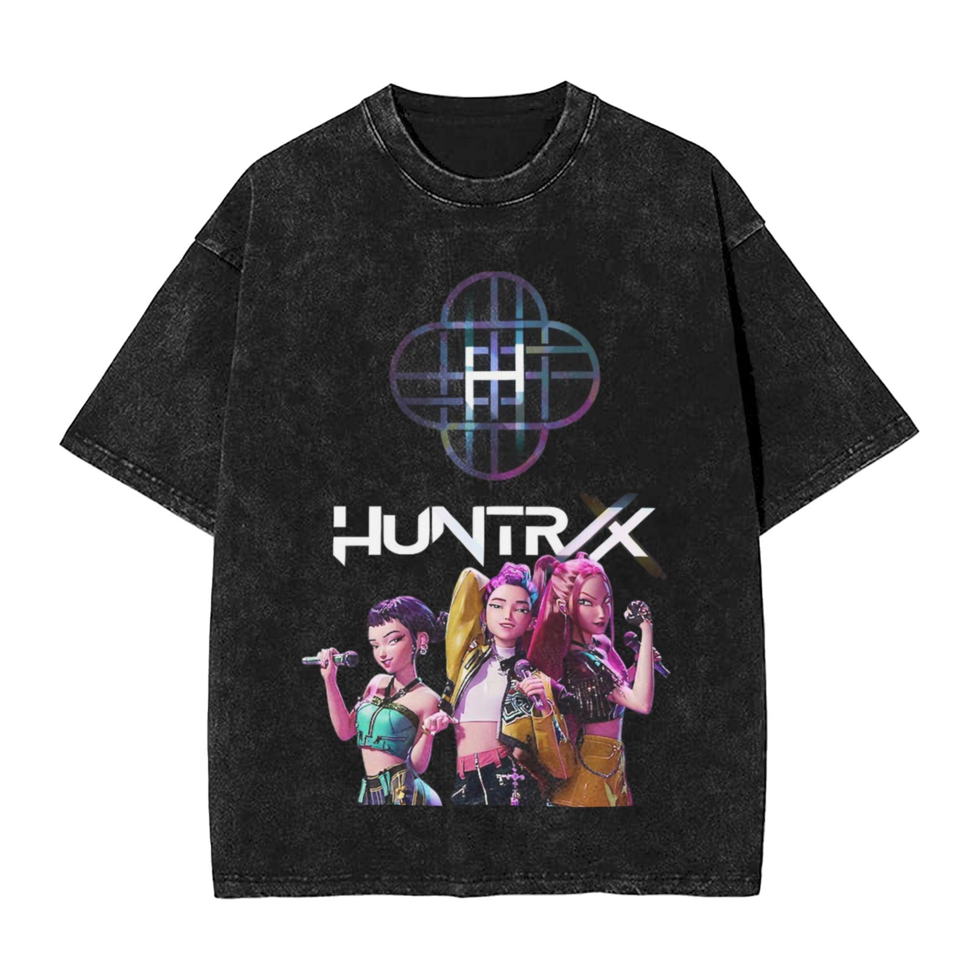 

K-Pop Охотники на демонов Huntrix Синий тигр Derpy Выстиранная футболка Винтаж Харадзюку Мужчины Женщины Свободные футболки Футболка Хлопок S