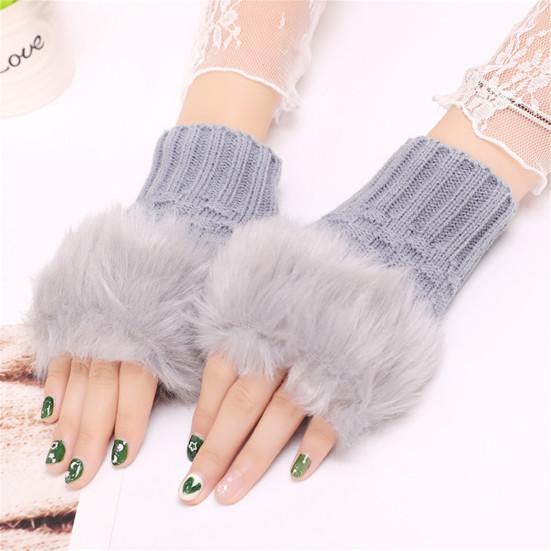 1 Pair Outdoor Winter Hand Warmer Breathable Girl Half Finger Gloves Mittens