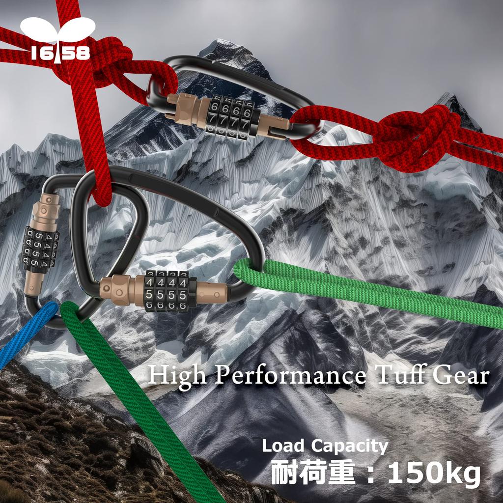 IROKOHA Carabiner Lock with for Bicycle and Customizable Number Bag Wire Helmet Holder Dial, Anti-Theft Helmets, Suitcases, More, Plate, Carry-on