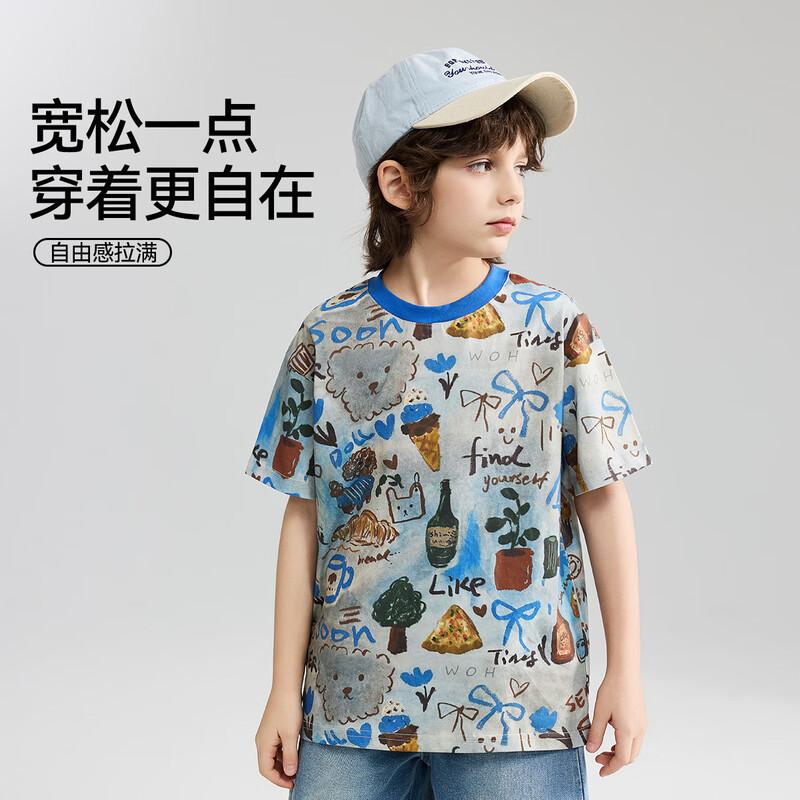 Детская футболка ASK JUNIOR унисекс с мультяшным принтом, с коротким рукавом 130