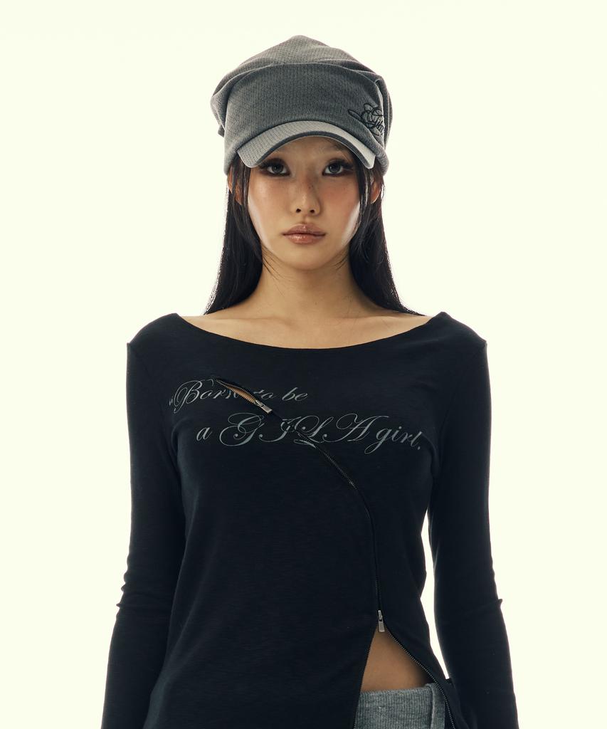 Gillaakaibeu Script Logo Strap Soft Cap_Charcoal
