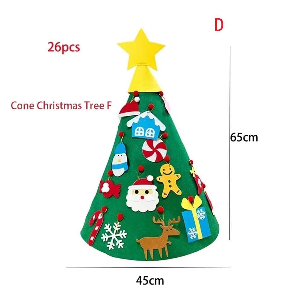 DIY Felt Christmas Tree Christmas Decoration for Home Navidad 2025 New Year Christmas Ornaments Santa Claus Xmas Kids Gifts
