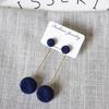 E0371 Red Black Gray Blue Plush Ball Long Earrings For Women Bijoux New Fashion Statement Jewelry High Quality Gift Wholesale