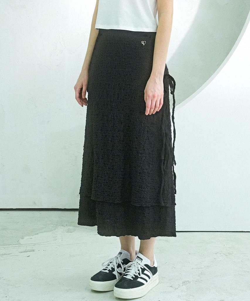 Viva Sers Ribbon Shell Layered Long Skirt - 2Col