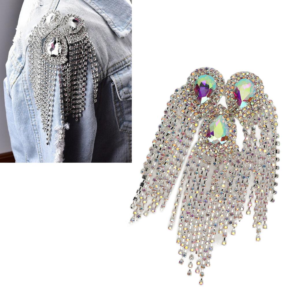 Epauleta de Ombro Decorativa com Franjas de Strass Epauleta de Franja Exquisita para Festa