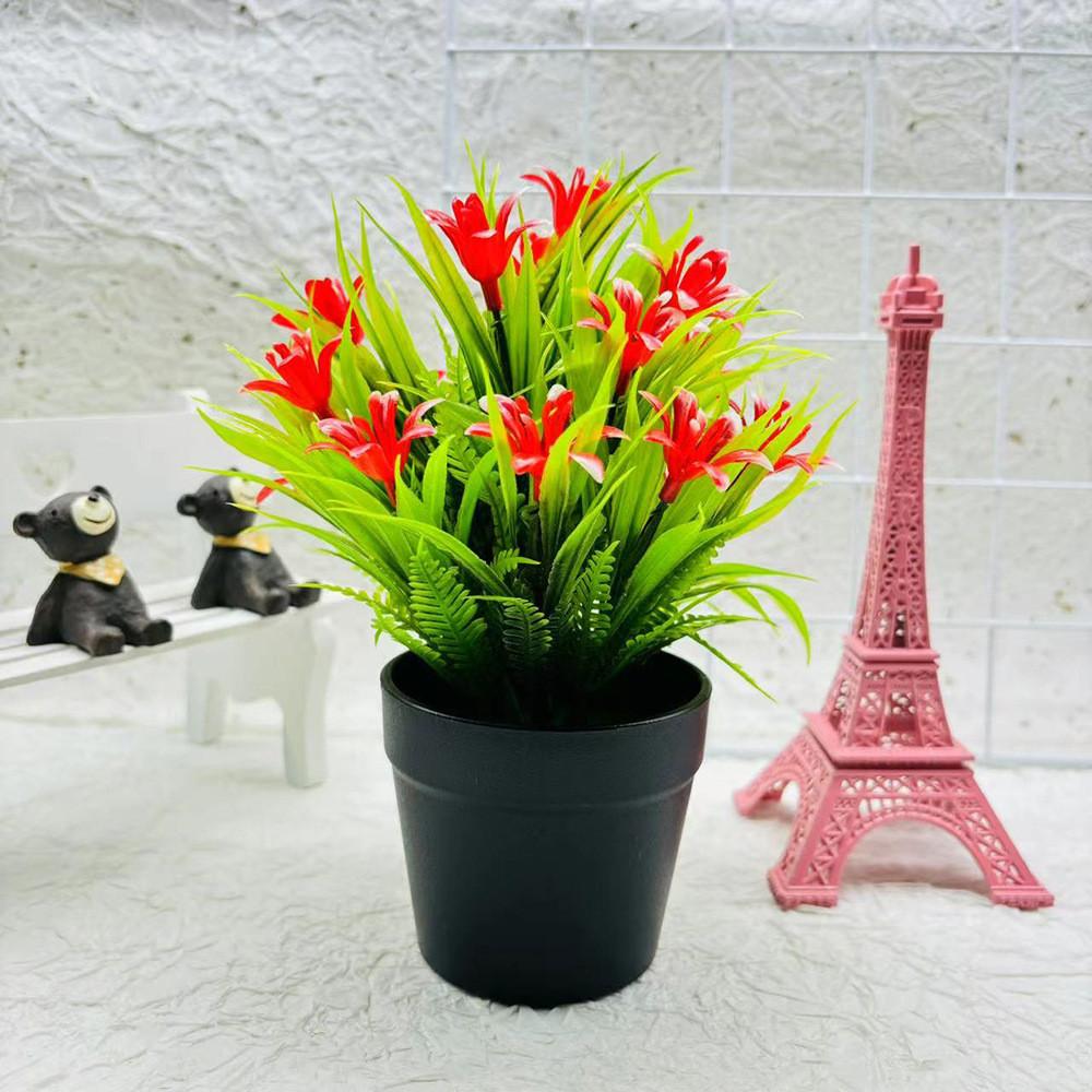 

Spring Grass Orchid Miniature Plastic Indoor Garden Decor For Hotel Windows Display