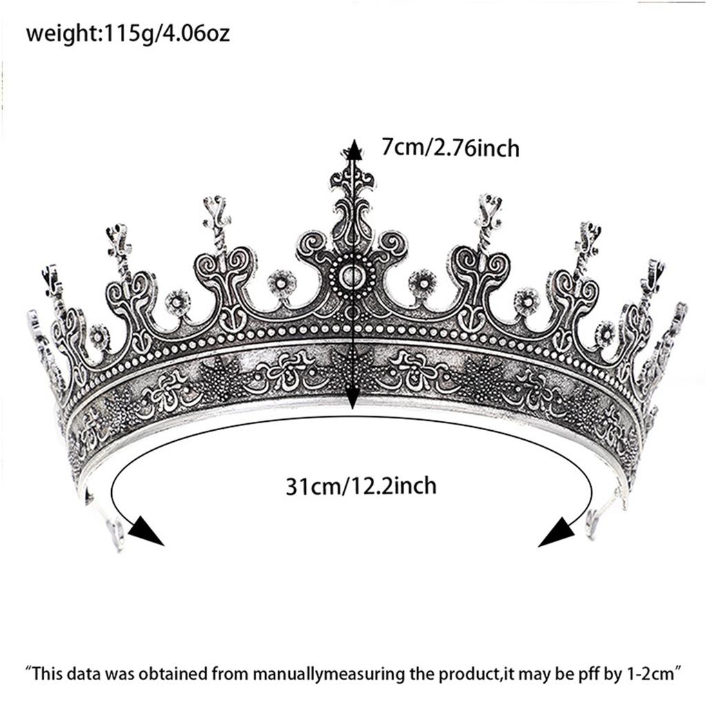 Elegant Metal Queen Crown Tiaras Hairband for Women Men Baroque Styles Crownpiece Perfect for Weddings and Formal Event