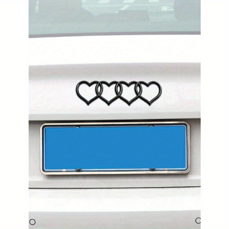 3D Heart Logo Rear Trunk Emblem, ABS Car Badge Decal Sticker 3D Heart Shape Logo Rear Trunk Tail Label Badge Car Replacement