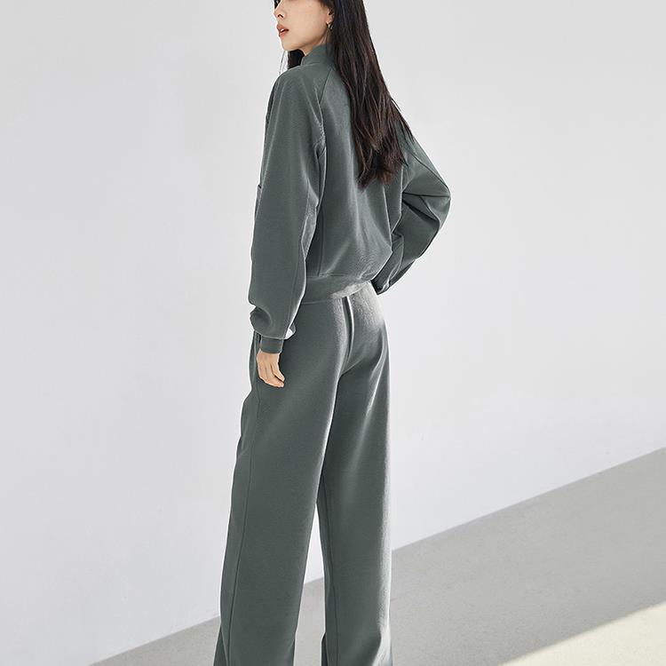 Fashion Sports Hoodie Two Piece Set Women's Autumn Coat Straight Leg Pants Casual