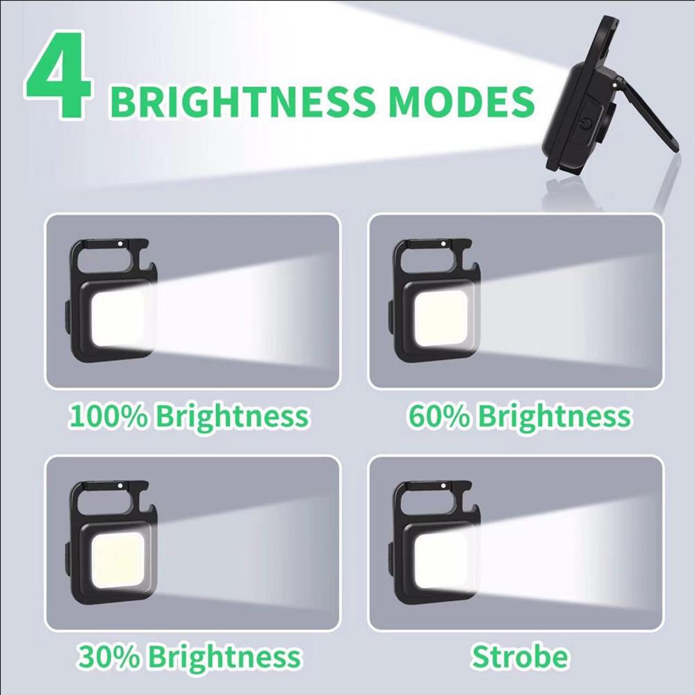 1-10pcs Mini Portable Magnetic COB Keychain Light USB Rechargeable Flashlight 3 Lighting Modes Outdoor Camping Fishing Work Lamp