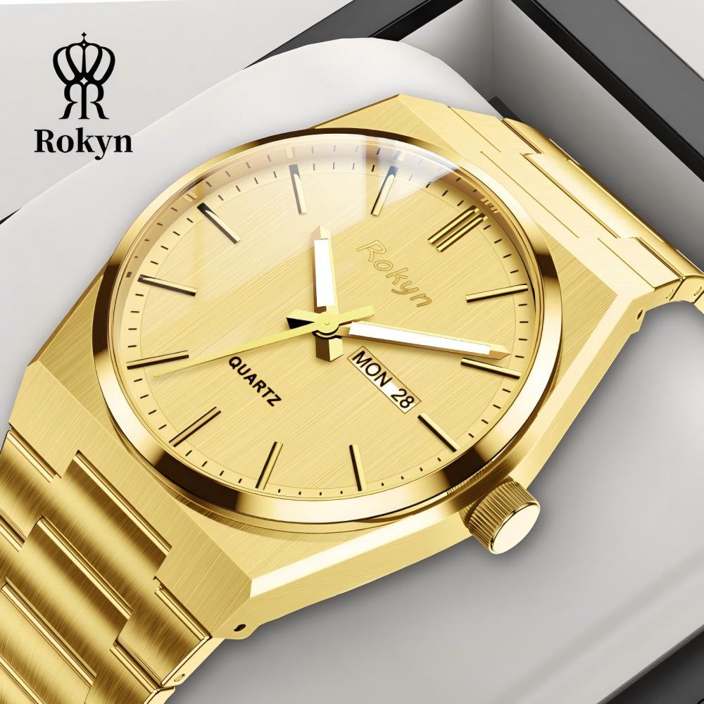 Men's Cross-Border Waterproof Quartz Watch - Slim, Stylish Business Design with Dual Calendar
