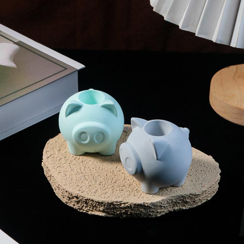 3D Piggy Hero silicone Candle Mold DIY cute pig nose gypsum craft resin cement casting mold handmade chocolate ice cake baking