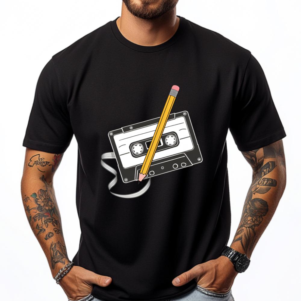 

Retro Cassette Tape 80s 90s Music Cassette Tape Camisetas Comfortable Luxury Brand Casual Teeshirt Spring Camisas De Hombre ... S разноцветный