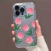 Tulip oil painting is suitable for Apple 13 14 mobile phone case 16promax large hole glitter case XS transparent 11 cute 1